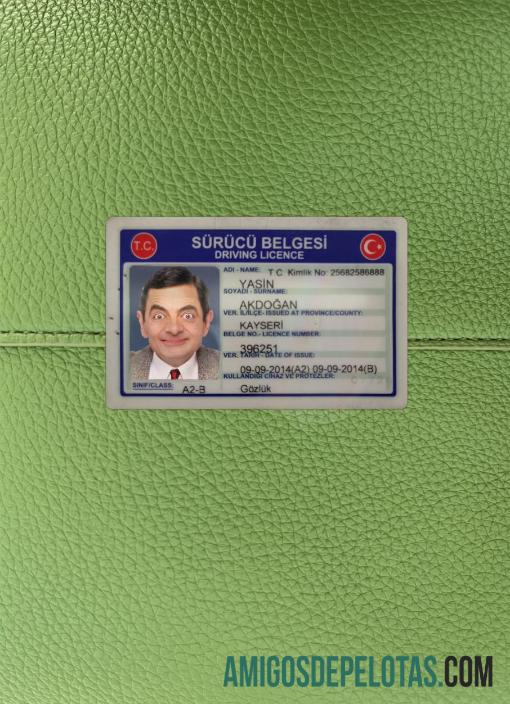 Carteira de motorista da Turquia 2014 presente fotolook frente modelo